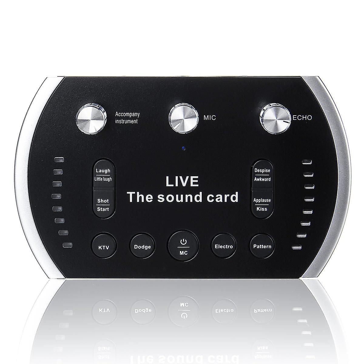 1200Mah Two Channel Usb Interface External Sound Card Microphone Webcast Live Sound Card