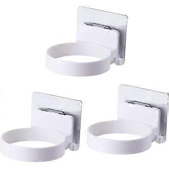 Soporte de secador de pelo montado en pared 3pcs, soporte de montaje de soporte para secador de pelo, estante de secador de pelo con ventosa autoadhesiva, para dormitorios, Washro