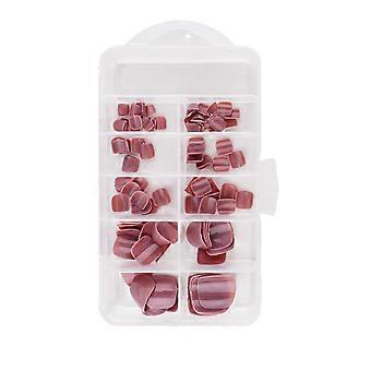 120st / låda flerfärgad kort tryck-på tånaglar enfärgad gel falska tånaglar full täckning bärbar falsk tånagel manikyr tillbehör diy nagel konst kit 