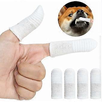 Grijze tandenborstels voor honden, hondenvingertandenborstel, doek vingertandenborstel voor huisdieren, tandenborstels voor mondhygiëne, anti-tandplak voor hond en kat