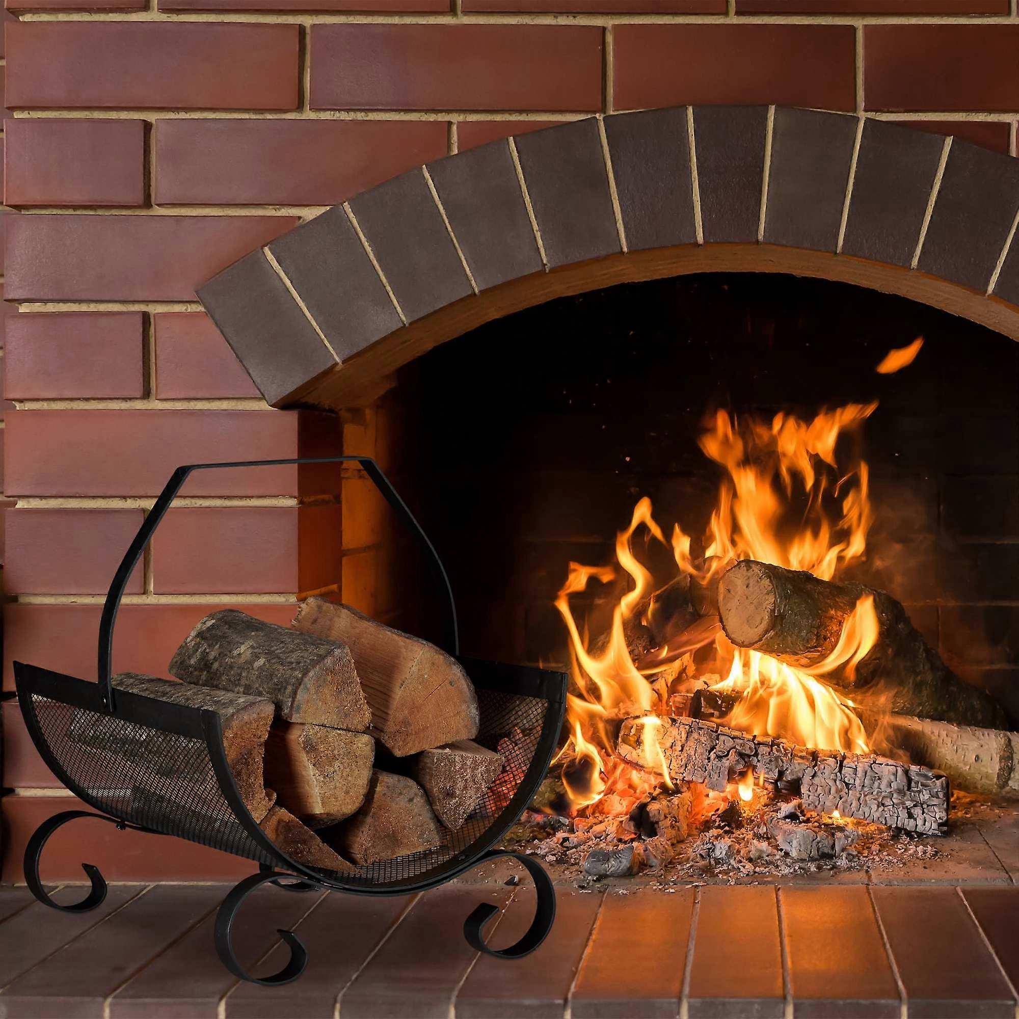 Firewood basket in black