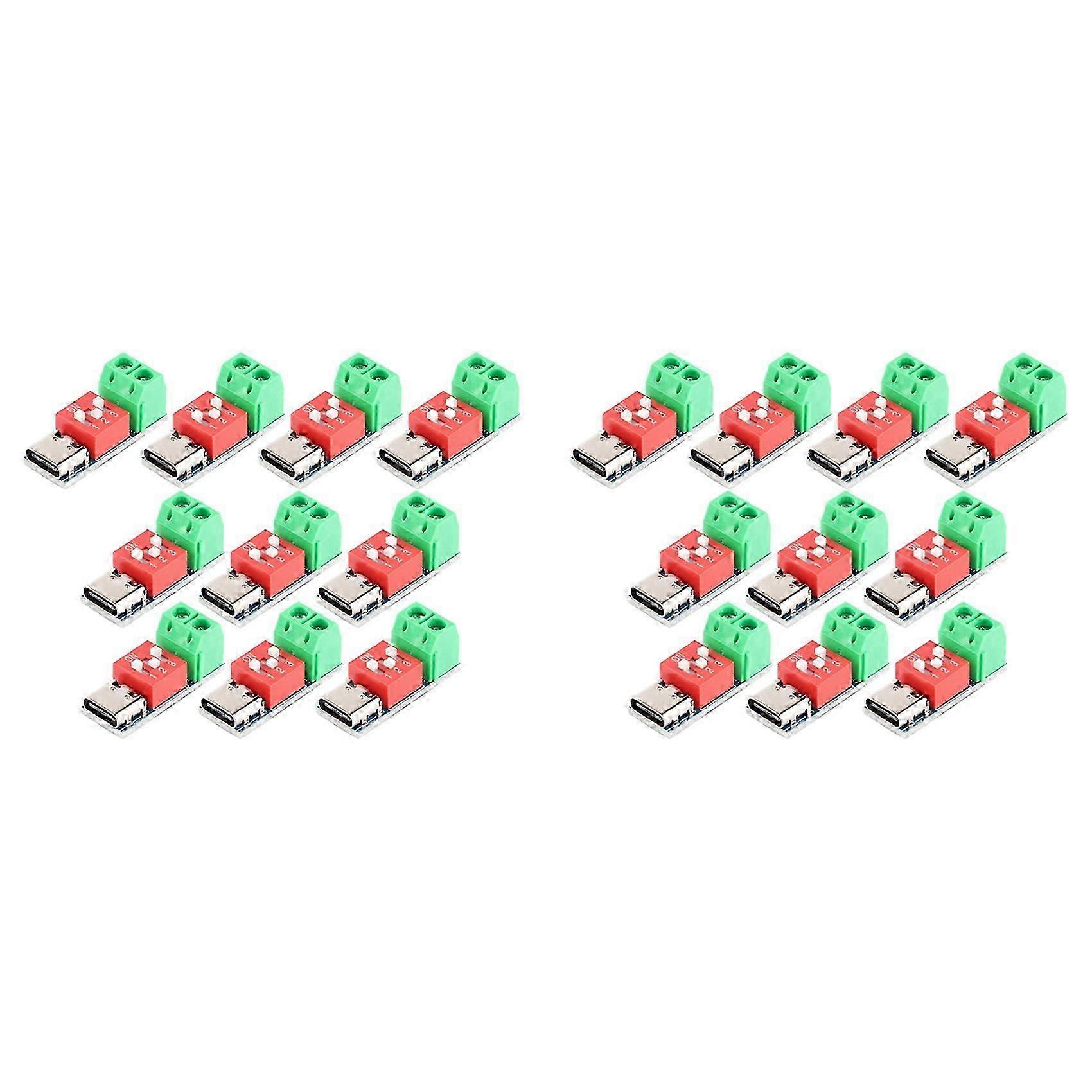 20PCS Type-C PD QC Trigger 5V-20V DC Adjustable Voltage Power Module Dial Adjustment Voltage Fast Charging Decoy Module