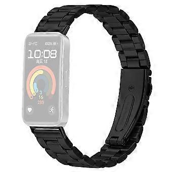 Bracelet compatible avec les montres Huawei Band 11 / 11 Pro, en acier inoxydable à trois billes avec fermoir pliable