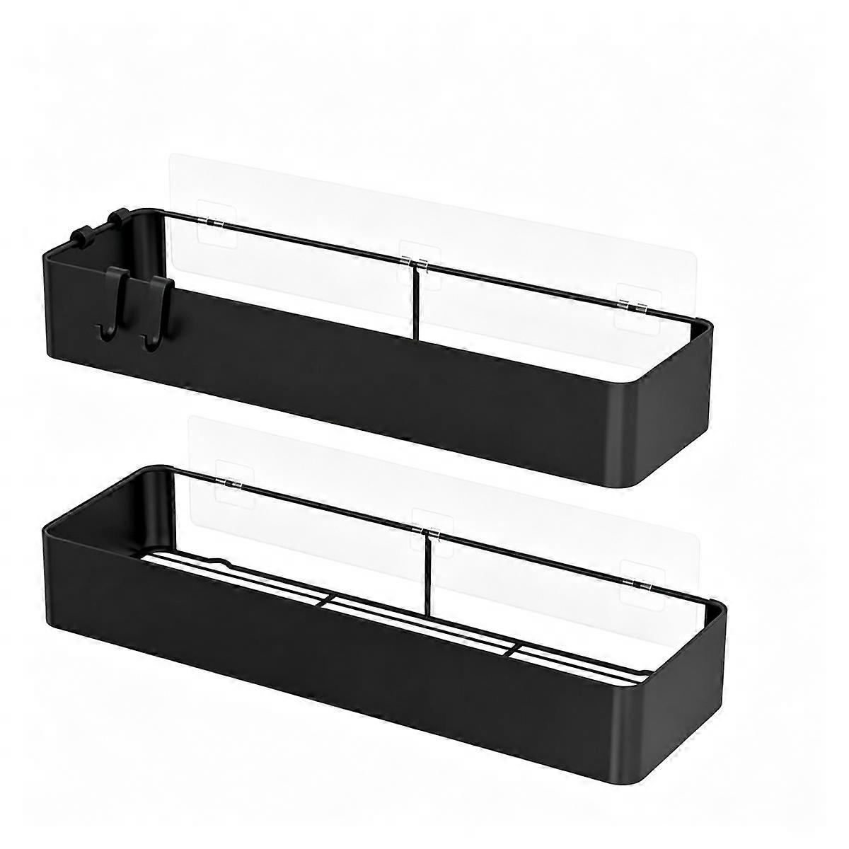 Large Capacity Wall-Mounted Bathroom Storage Shelf - 2-Piece Set