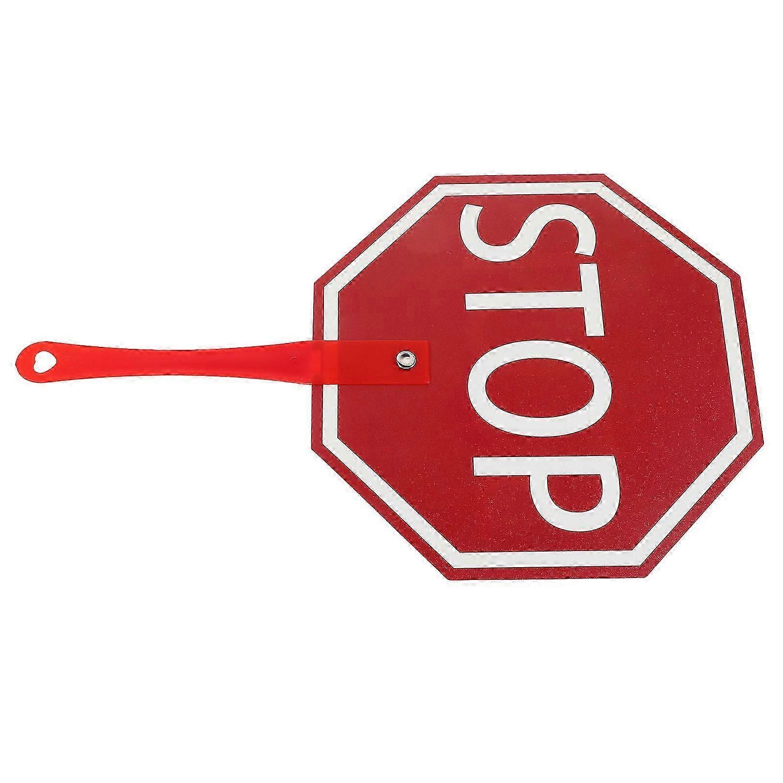 Classroom Stop Sign Paddle Plastic Handheld for Interaction Red