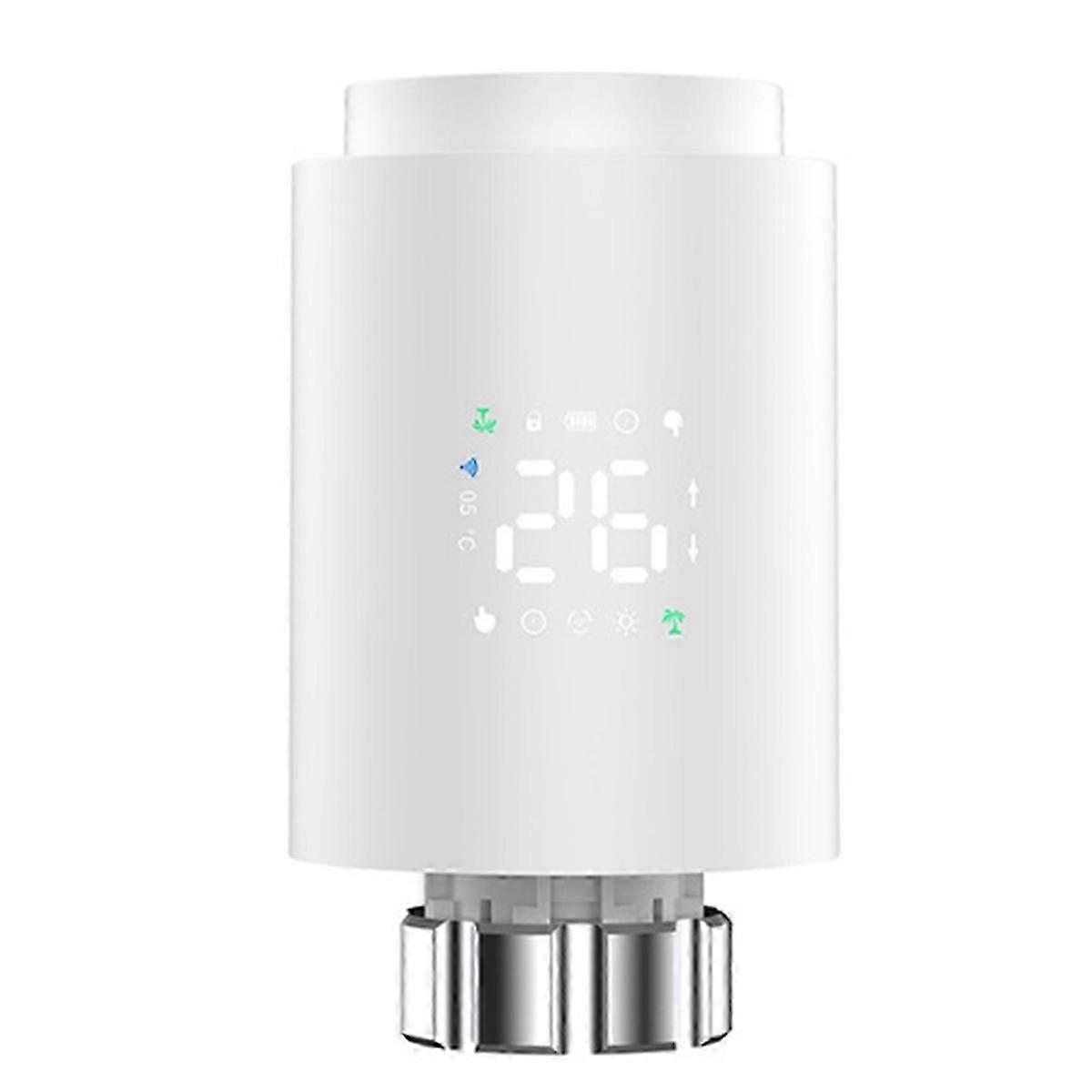 Tuya ZigBee Smart Radiator Actuator TRV Programmable Thermostatic Radiator Valve App Remote Temperature Controller White