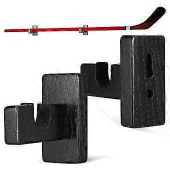 1 paio di bastoni da hockey per montaggio a parete rack salvaspazio orizzontale per bastone da hockey su ghiaccio supporto per display per bastone da hockey su ghiaccio staffa in legno