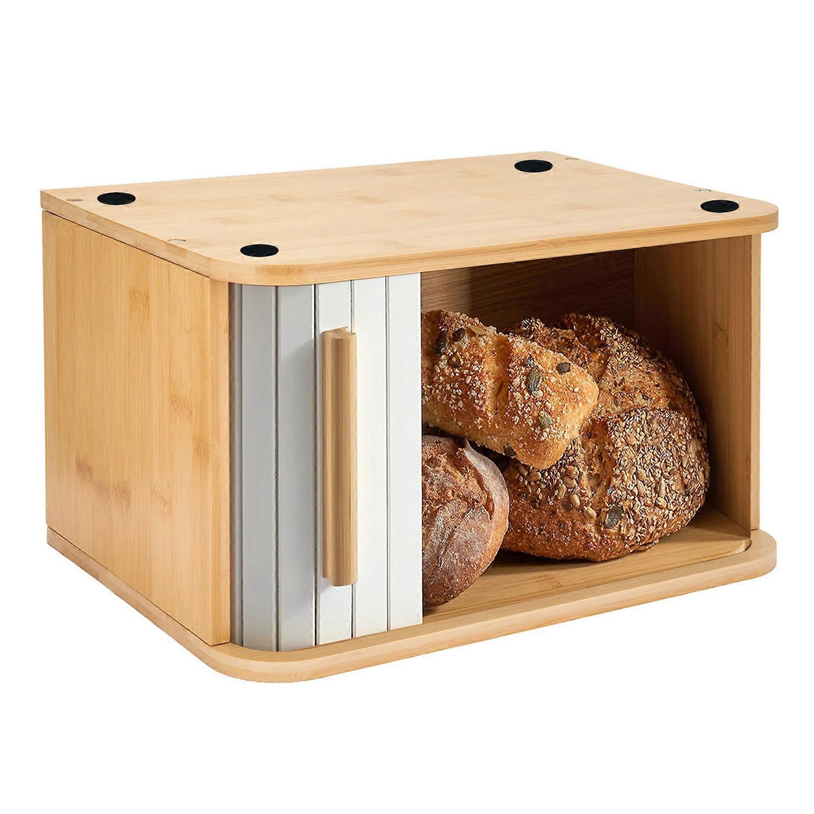 Bread Box for Kitchen Counter Bread Storage Container Storage Bin with Sliding Door