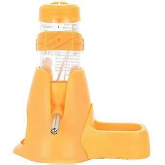 Kleine Haustier-Wasserflasche + 80ml Wasserflasche, Plastiktränken für Hamster, Gelb