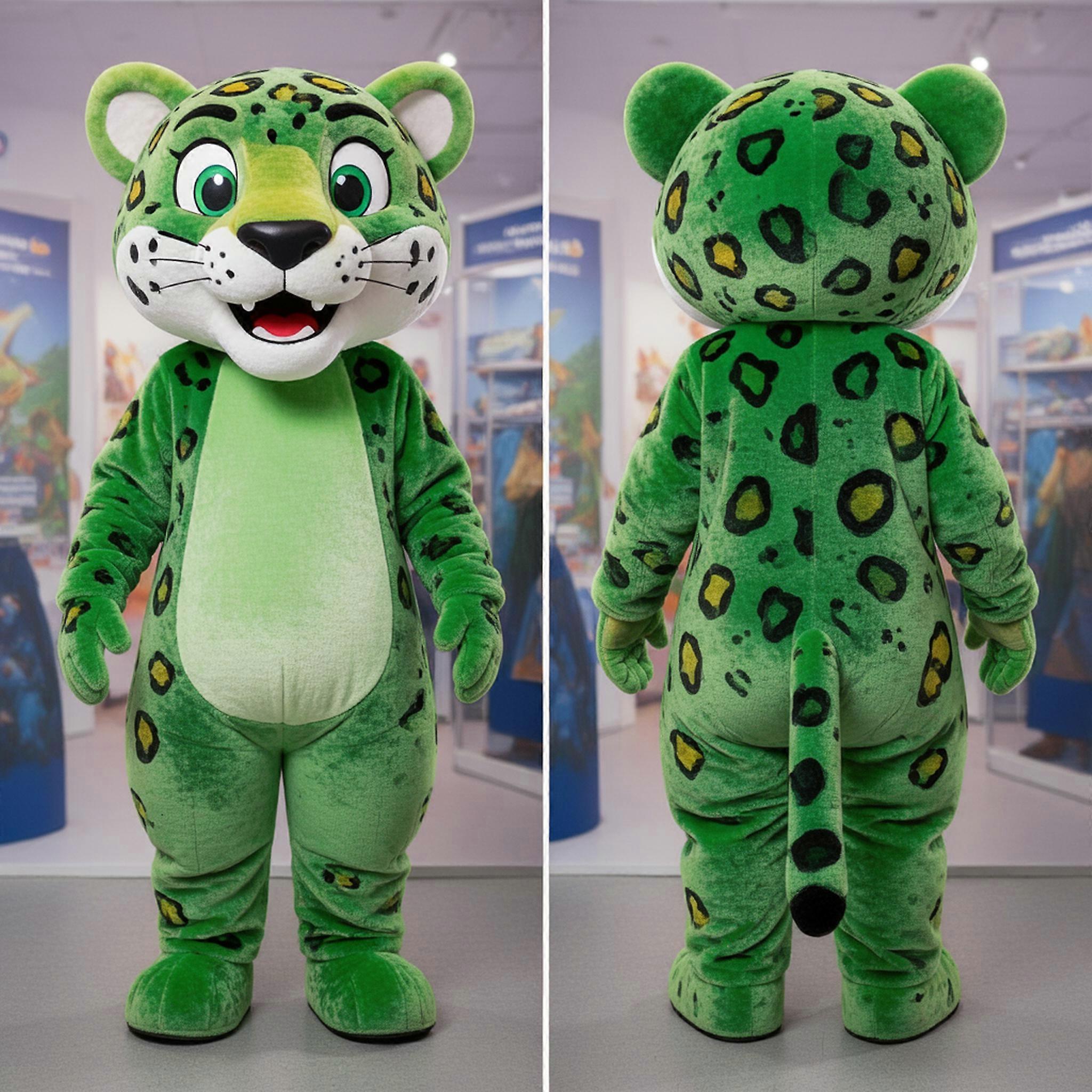 MASTICOT Vibrant Green Cartoon Jaguar Mascot