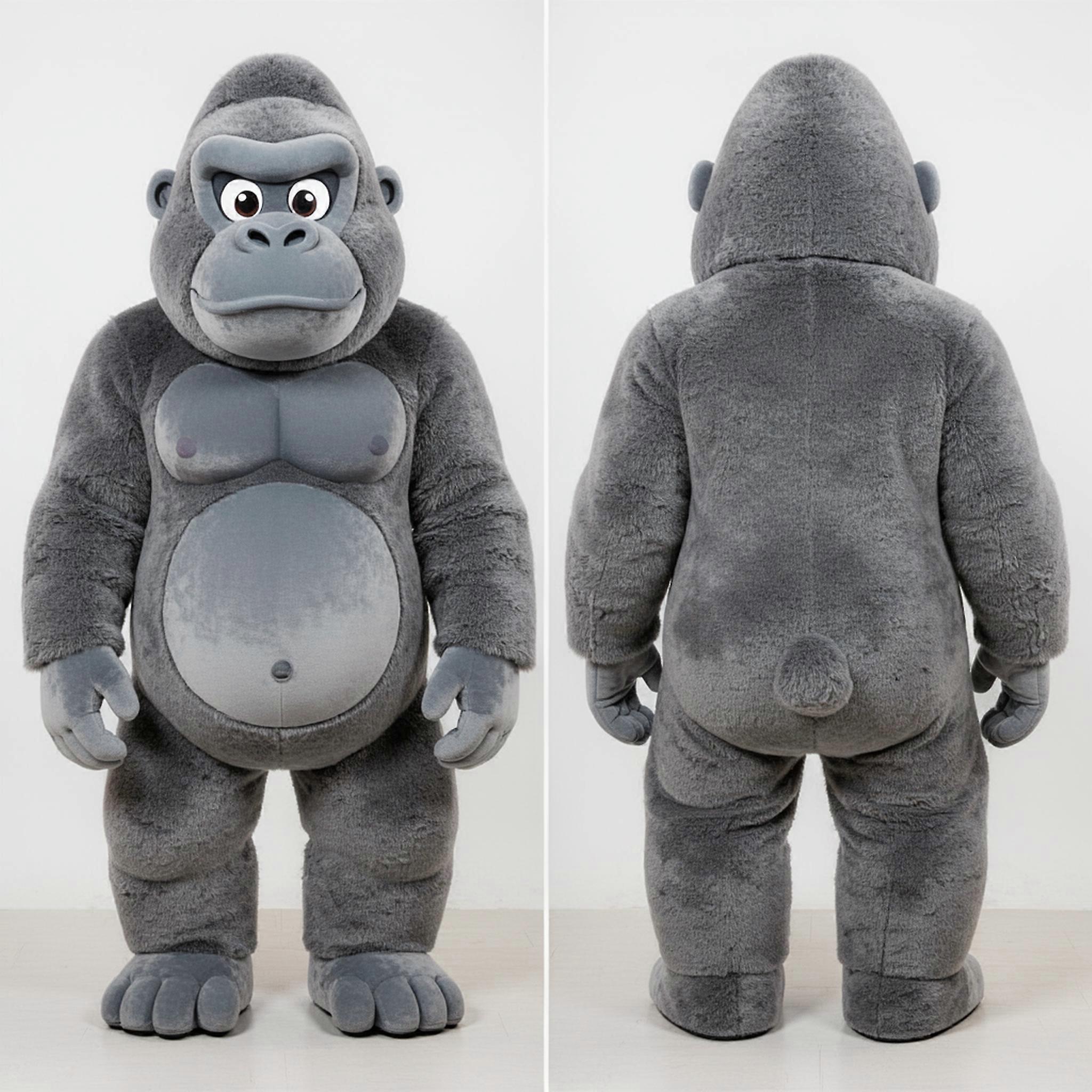 MASTICOT Charcoal Gray Broad Shouldered Gorilla Mascot