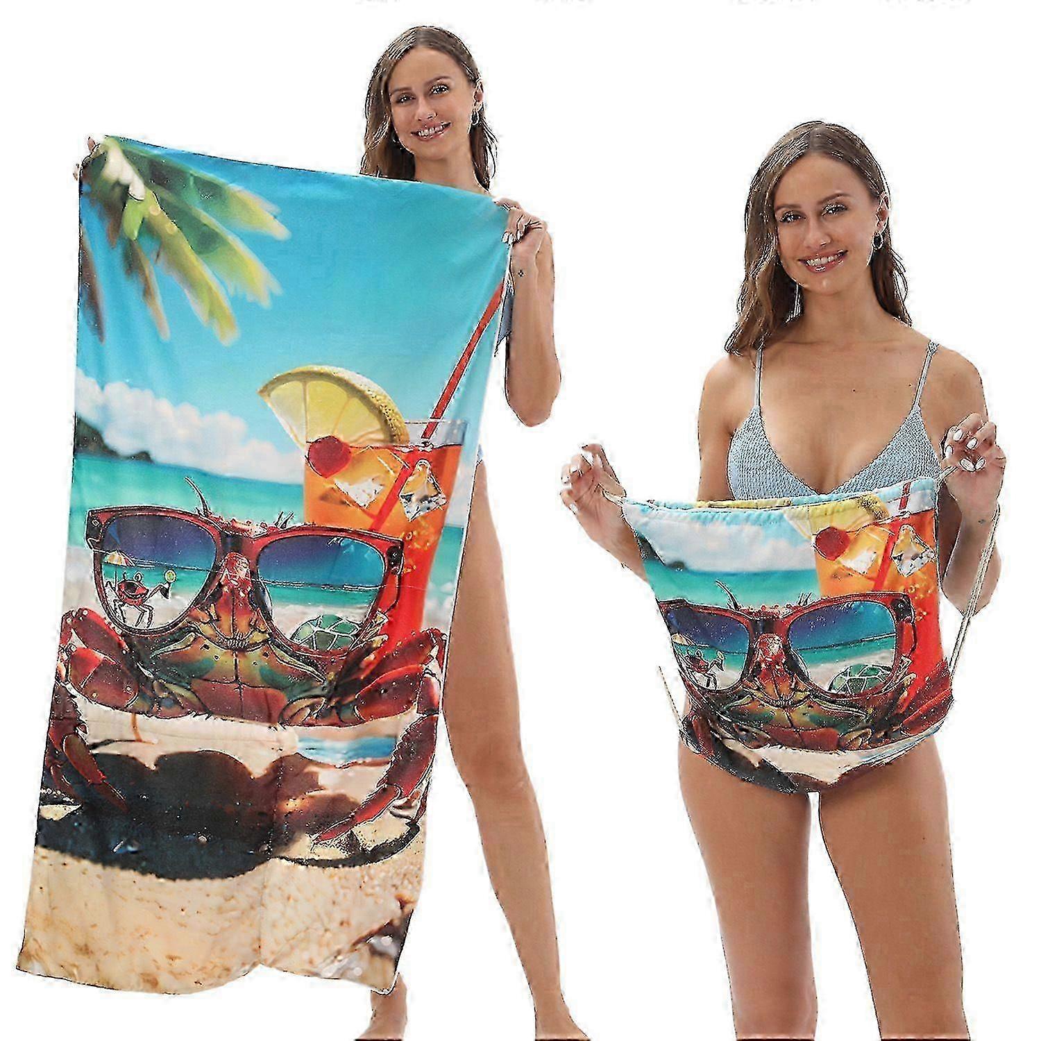 Quick-Dry Microfiber Beach Towel Backpack