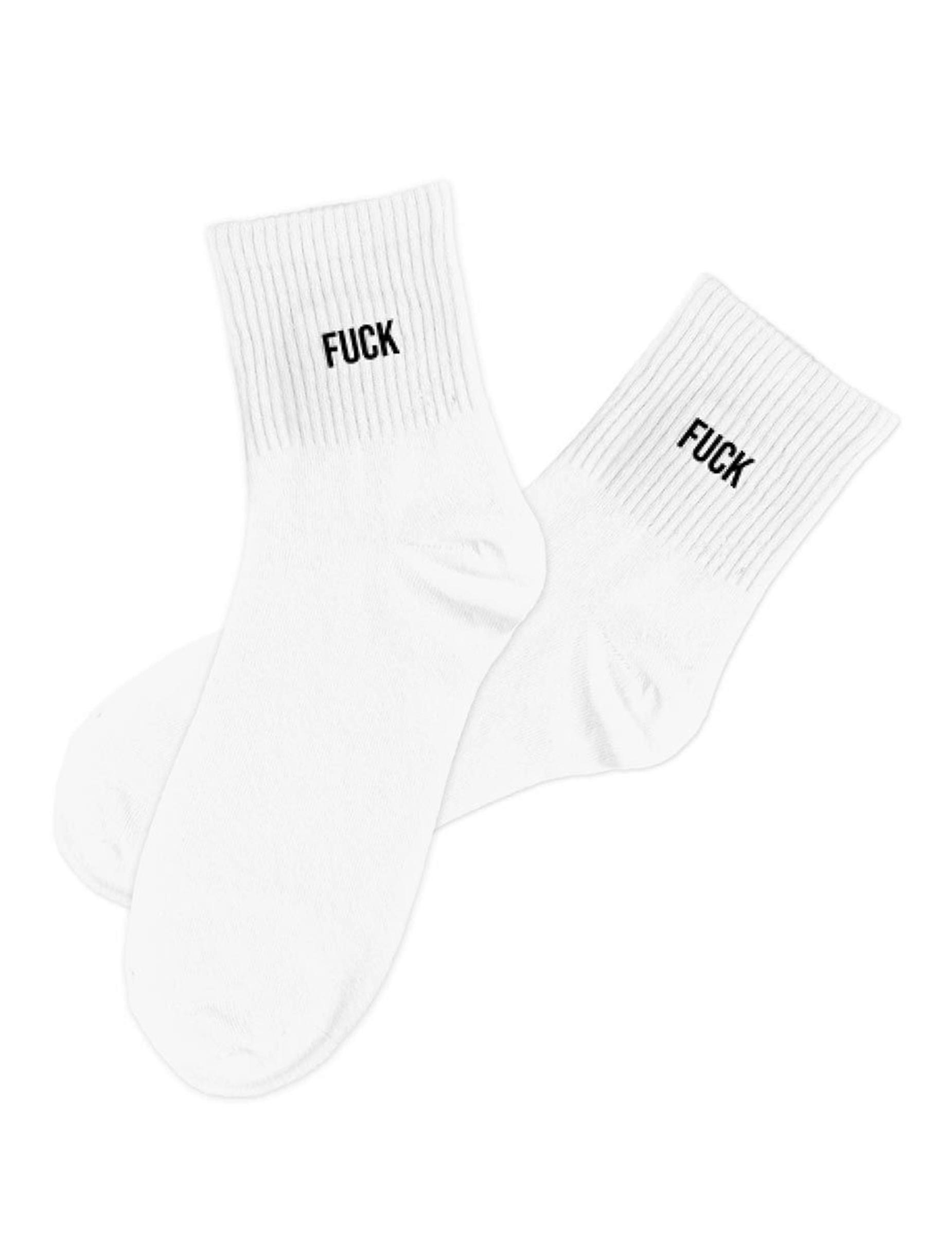 Chaussettes blanches Fuck homme