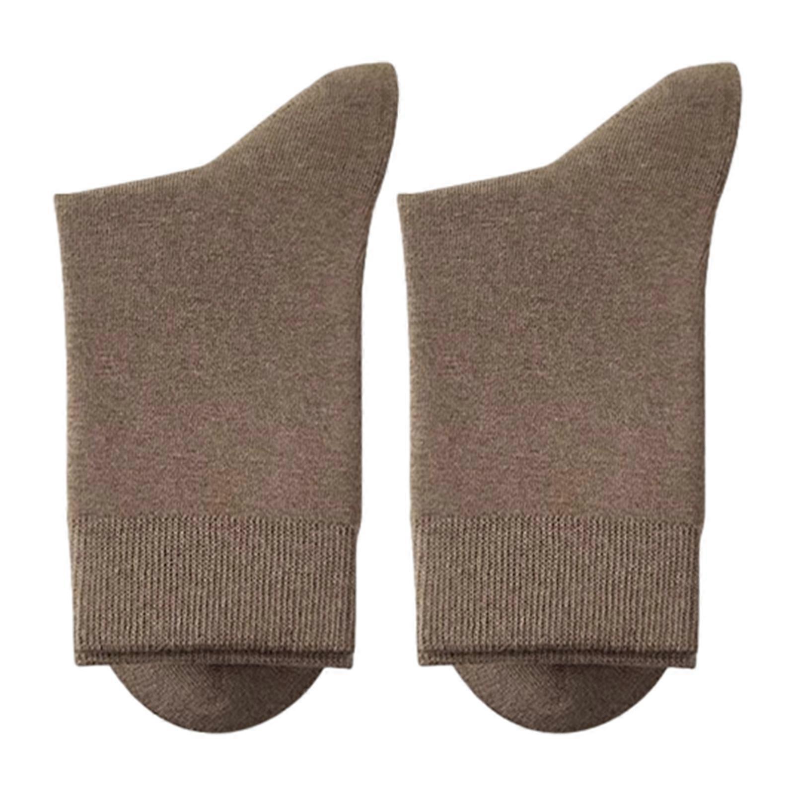 Solid Color Crew Socks for Men with Soft Non Binding Cuff for Winter Wear