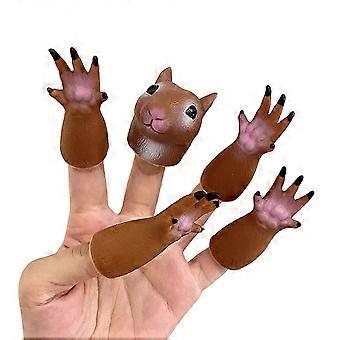 Squirrel Finger Puppet Set, Squirrel Shape Role Playing Toys for Home Party_NEW