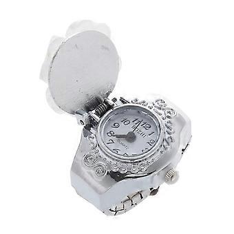 witte ronde wijzerplaat vinger ring quartz horloge voor dame