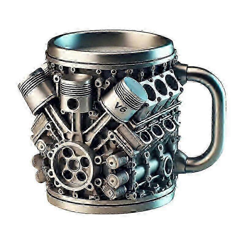 Stainless Steel V8 Engine Coffee Mug
