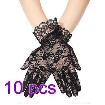 Lace Gloves for Women Full Finger Lace Gloves for Wedding Party 10Pcs