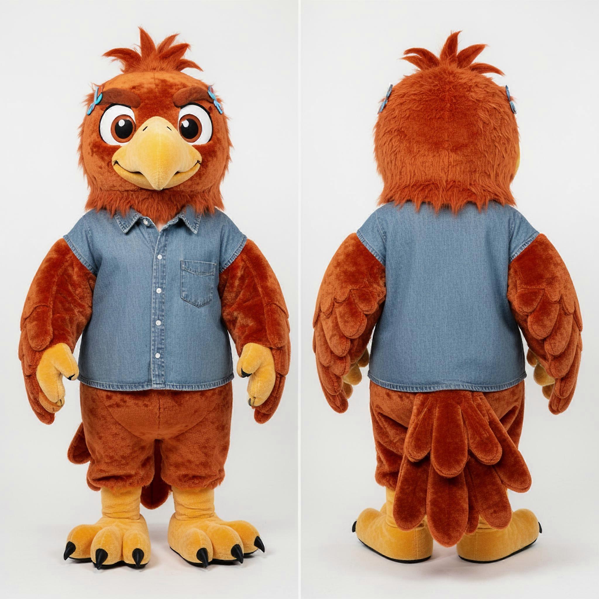 MASTICOT Rust Orange Feathered Haasts Eagle Mascot
