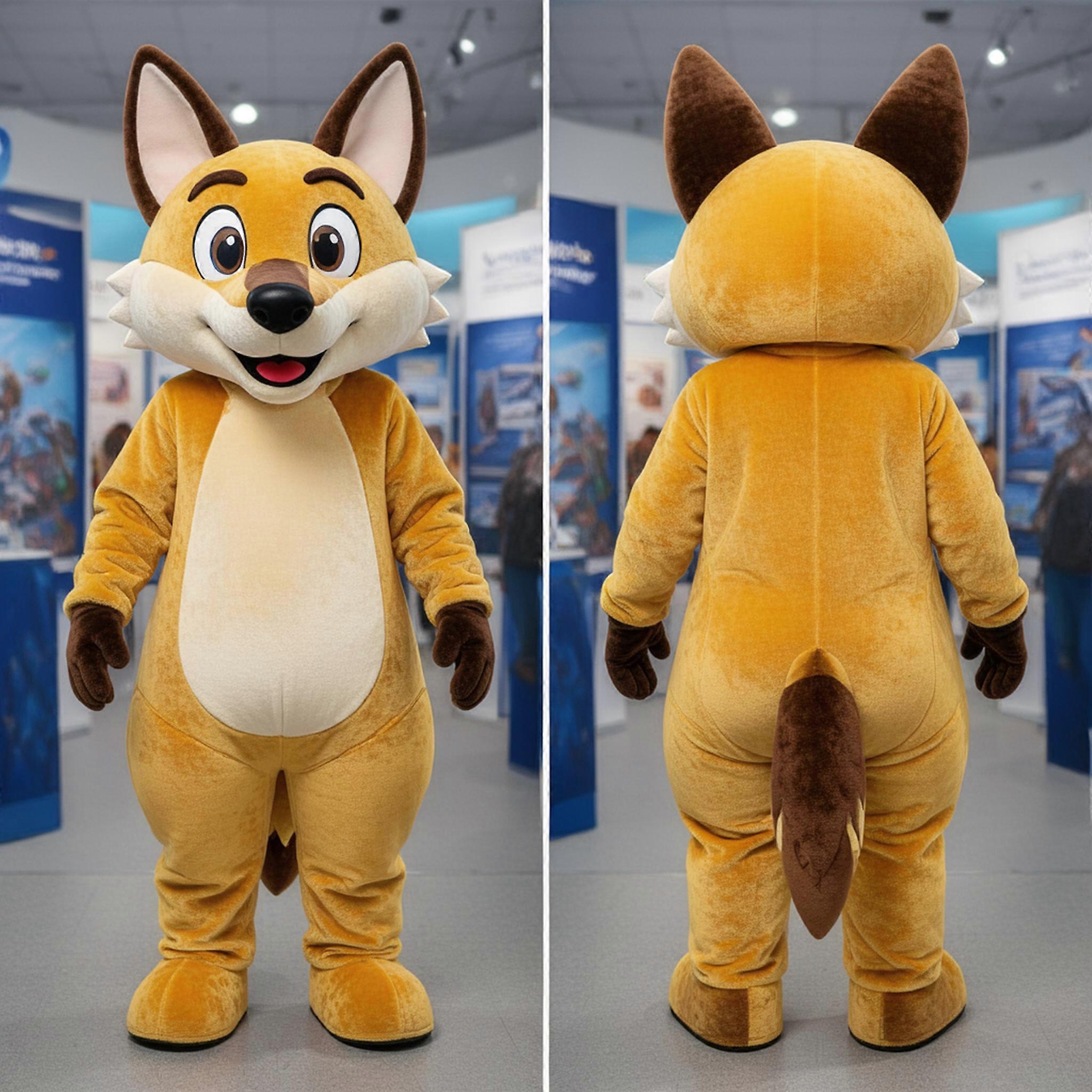 MASTICOT Golden Cartoon Dingo Mascot