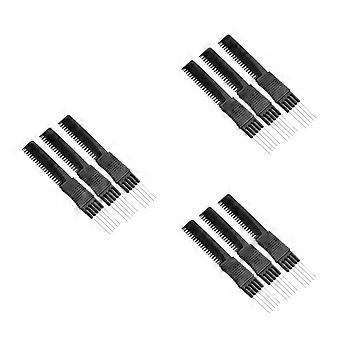 Carbon Fiber Hair Comb Rat-Tail Steel Wire Anti-Static 9Pcs