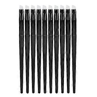 10-pack of hard eye brushes. Angled eyebrow brush. Silicone eyebrow pencil. Eyeshadow brush compatible with precise application. Smart eye makeup tool