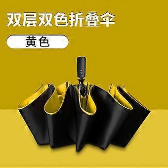 Double-layer automatic umbrella 11 bone reinforcement enlarged wind-resistant folding umbrella men's business weather and rain advertising sunshade