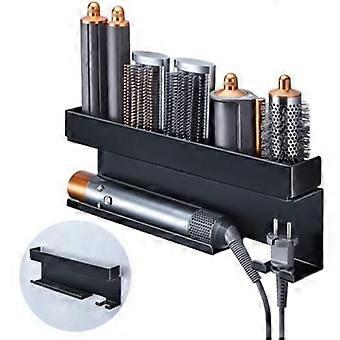 Soporte de pared para secador de pelo (no requiere perforación), soporte para plancha de pelo, soporte para secador de pelo compatible con planchas, rizadores y planchas de pelo.