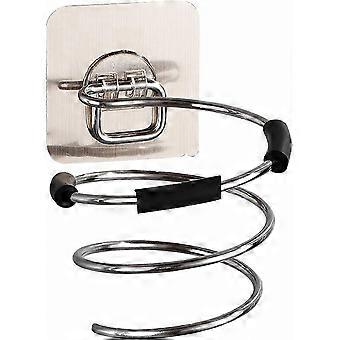 Bathroom and Salon Storage Wall Mount Hair Dryer Holder, Stainless Steel Adhesive Hair Care Rack