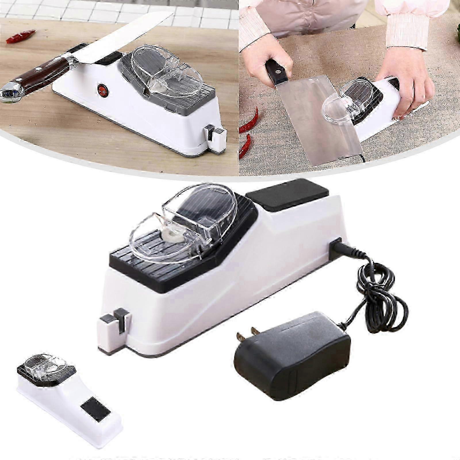 Pleteffect Electric Knife Sharpener with Protective Cover, 5-Second Quick Sharpening for Knives and Scissors, Automatic Multi-Function