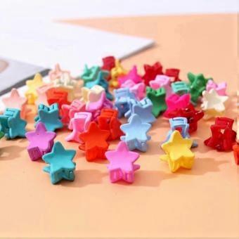 50pcs Mini Hair Claw Clips for Girls Women - Colorful Strong Hold Lightweight Cute Small Star Clamps-bhkj