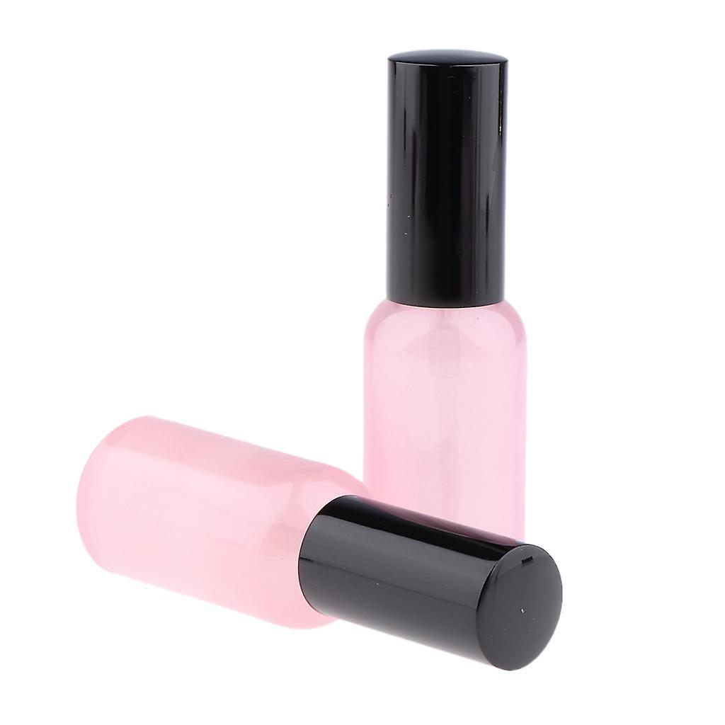 2pcs Empty Glass Pump Spray Bottle for Perfum Toner Amber Atomizer Pink 30ml