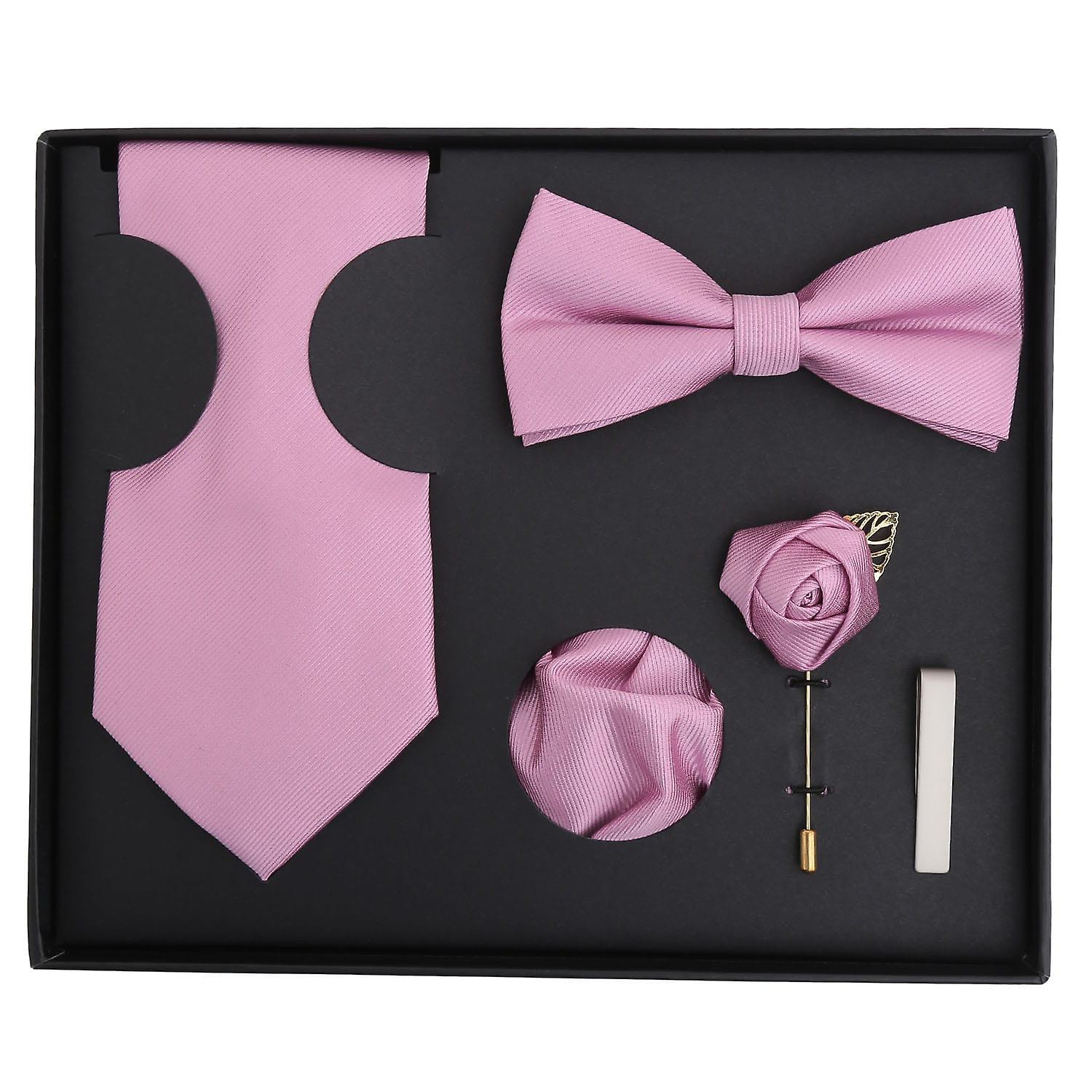 Mauve Plain Twill Tie 5pc Gift Box Set