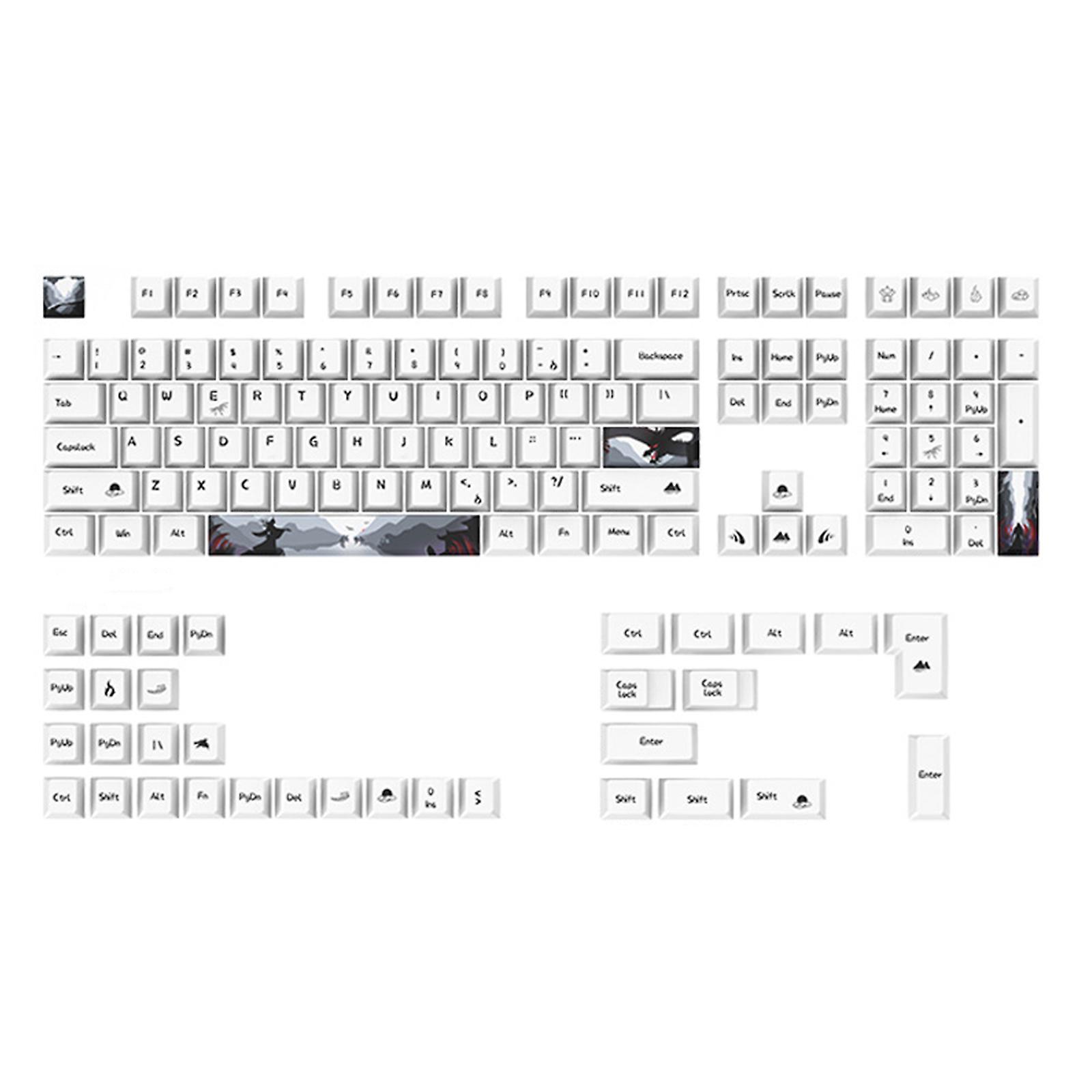 130 Keys Keycaps Set PBT Cherry Height Keycap Electronic Game Mechanical Keycap