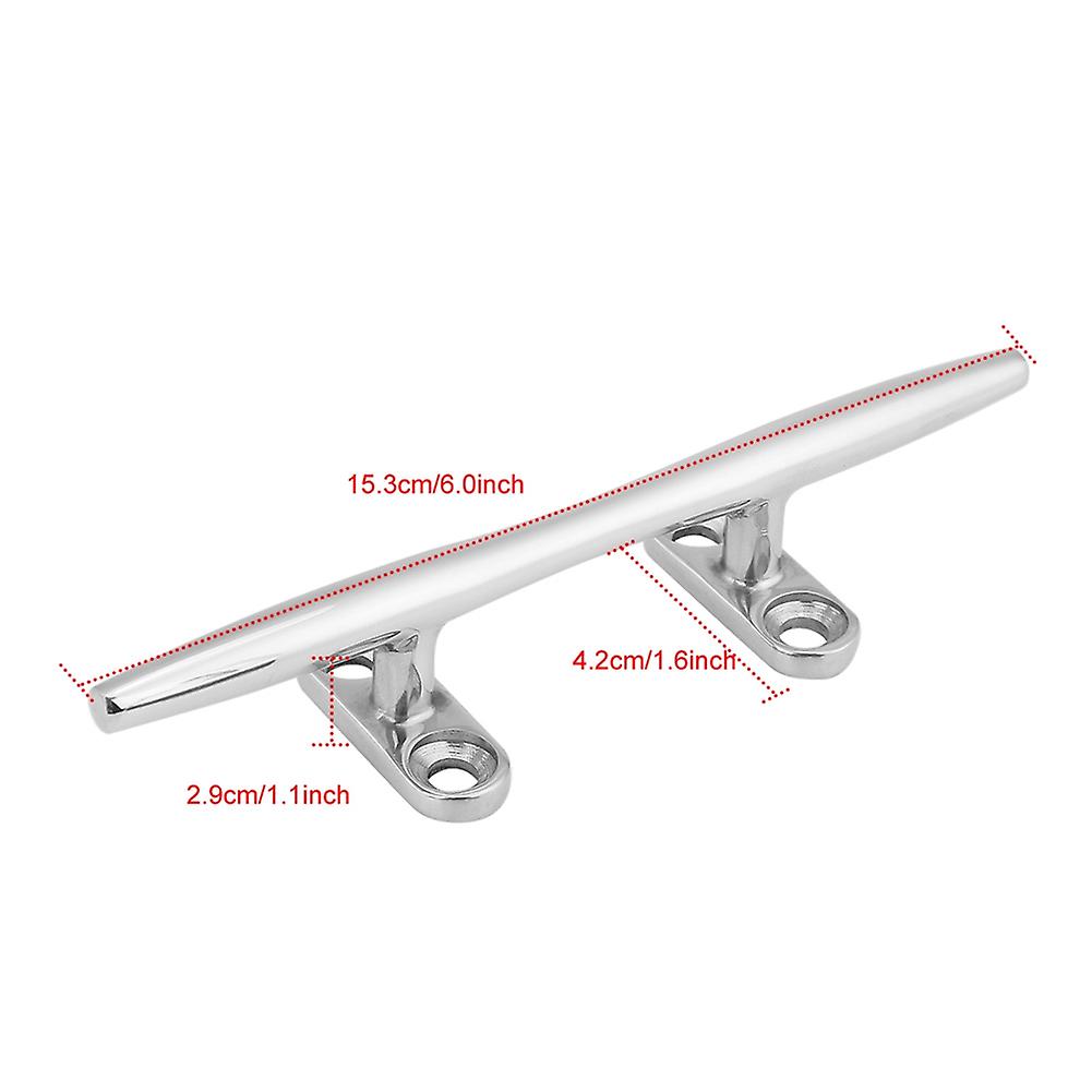 6" Stainless Steel Marine Boat Dock Deck Rope Cleat Hollow Base Bollard