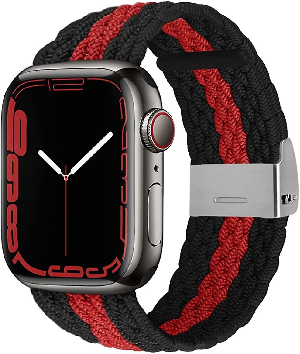 Adjustable Braided Solo Loop with Buckle Compatible With Apple Watch Band 38mm 40mm 41mm  Soft Wristband Stretch Nylon Elastic Strap for iWatch Series