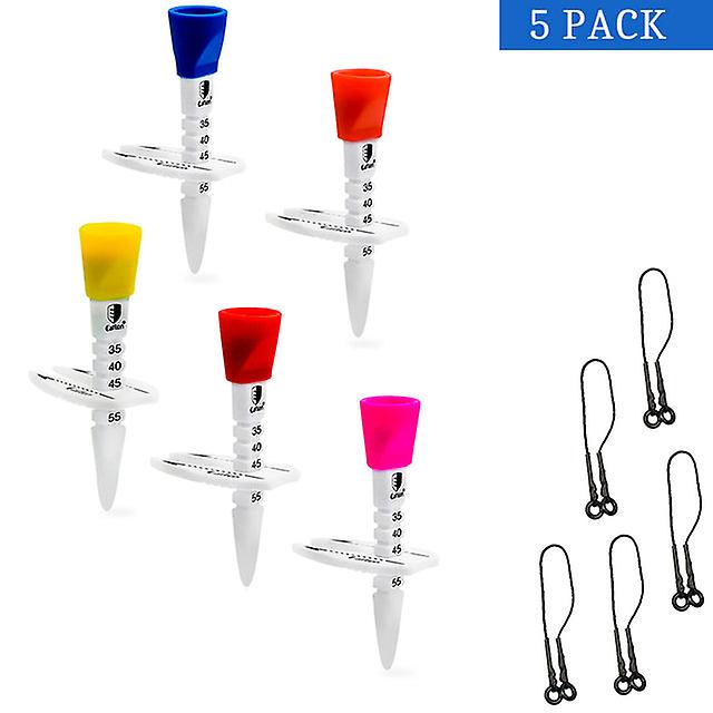 85Mm Golf Tee 5 Color Step Down Golf Tees Plastic With Ball Mark Prevent Loss Rope Golf Divot Tool Ball Holder Accessories