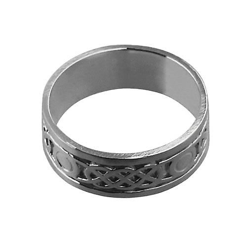 9ct White Gold 8mm Celtic Wedding Ring Size Z+1