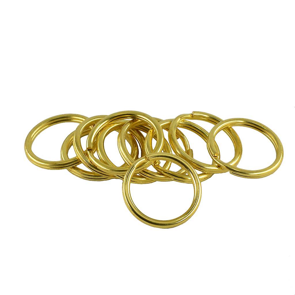 10 Pieces Brass Round Key Split Ring Chain Bag Clasp Loop Findings DIY 25mm