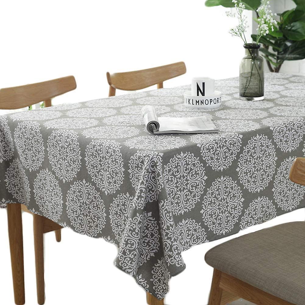 Tablecloth Grey Retro Table Cloth Rectangular Tablecloths Cotton Linen Table Cover Suitable For Home Kitchen Decoration,various Sizes (retro Printing,