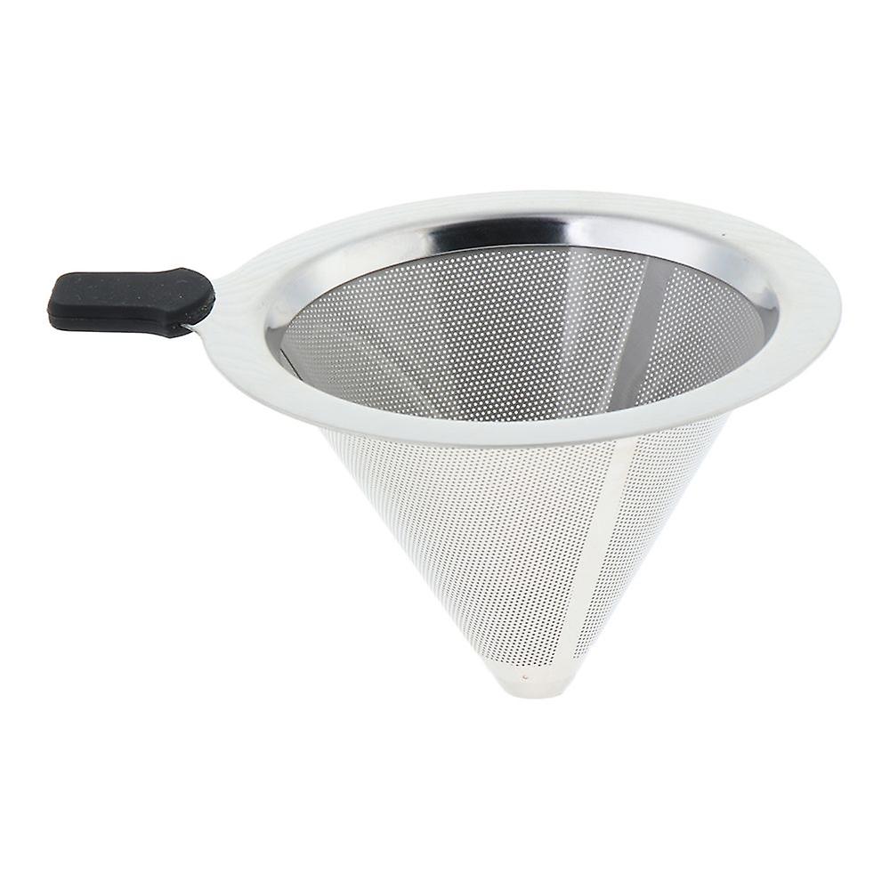 Pour Over Reusable Double Drip Silver Cone Coffee Filter