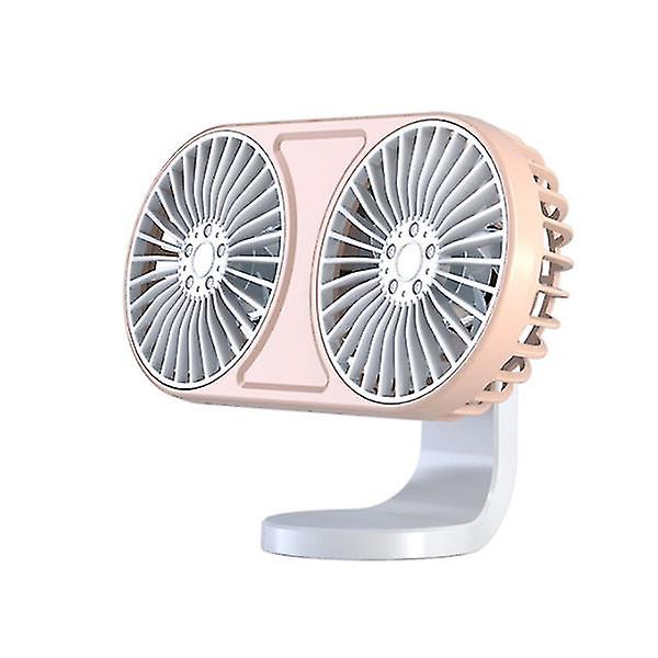Portable Mini Car Fan 360 Degree All-round Adjustable Auto Air Cooling Dual Head Usb Fans Quiet Small Desktop Fan