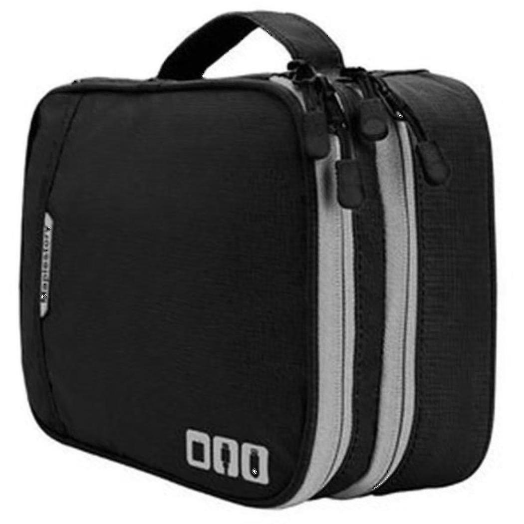 Portable Electronic Accessories, Suitcase, Data Cable Storage -black