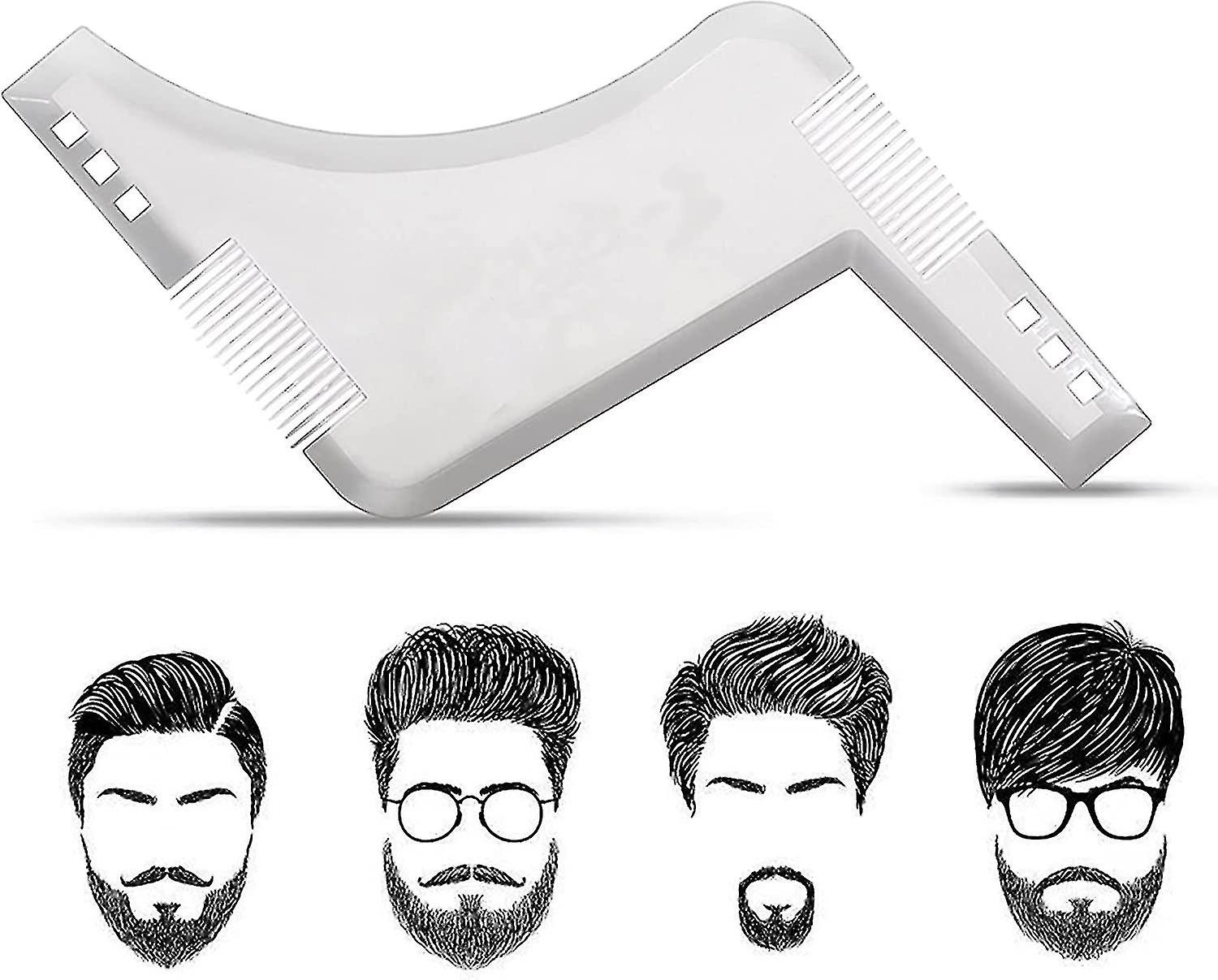2pcs Beard Shaper Beard Stencil Beard Guide Shaper With Comb Styling Tool Symmetrical Beard Stencils And Beard Contour