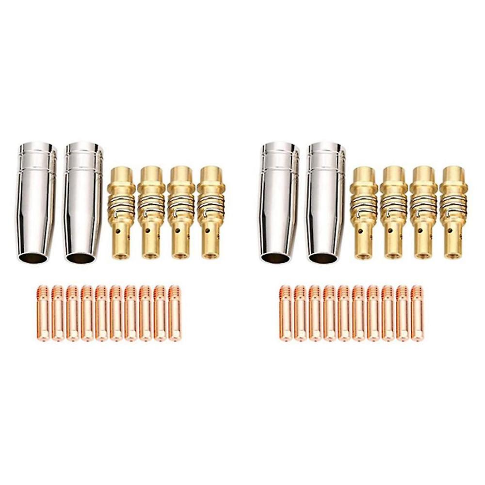 Mig Welding Nozzles For Welding Machine 16 Pcs Gold Tip - 0.8mm