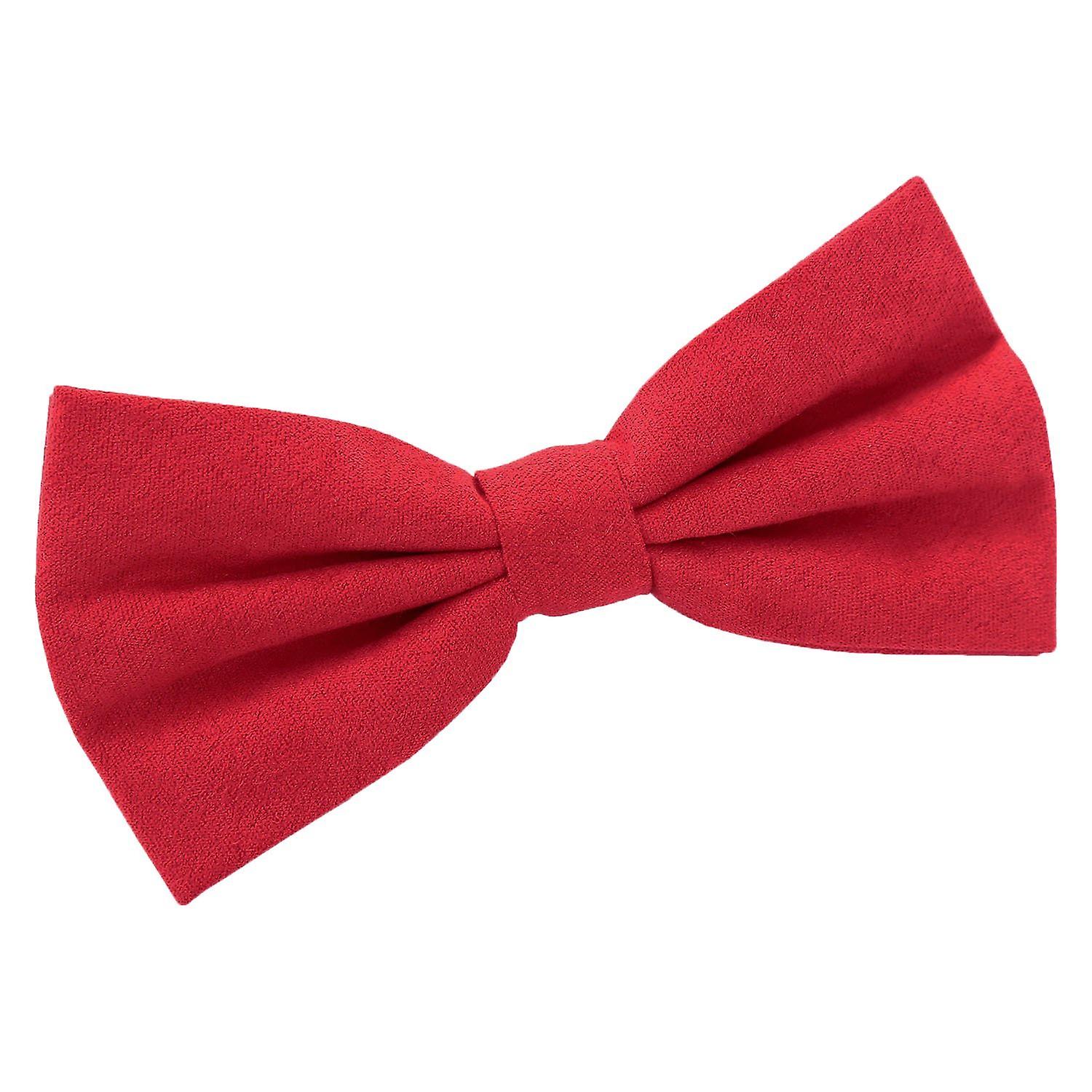 Red Suede Pre-Tied Bow Tie
