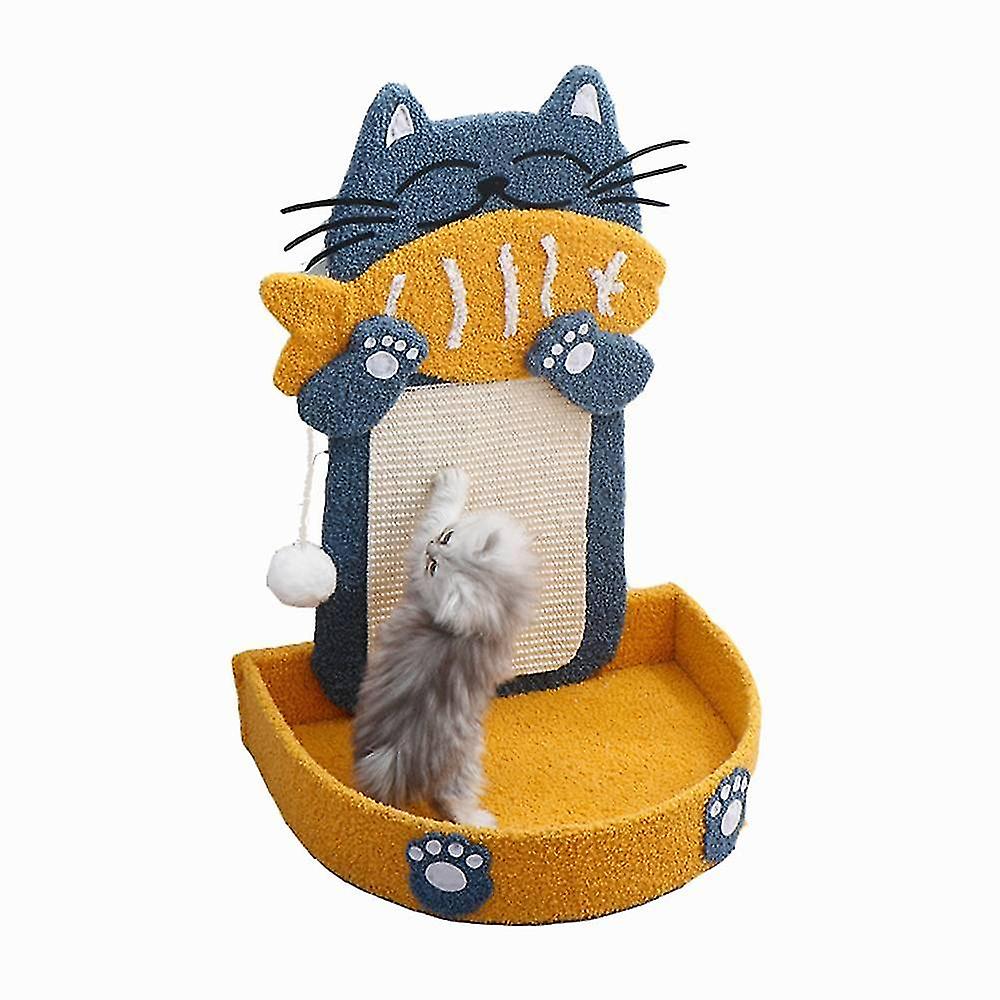 Cartoon Cat Eating Fish Cat Scratching Board, Sisal Vertical Dual-purpose Wear-resistant Cat