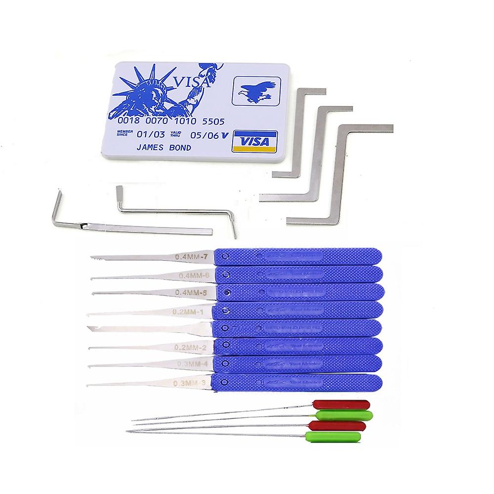 Locksmith Tension Wrench Tool , Broken Key Extractor Tools With Transparent Practice Pick Lock Combination