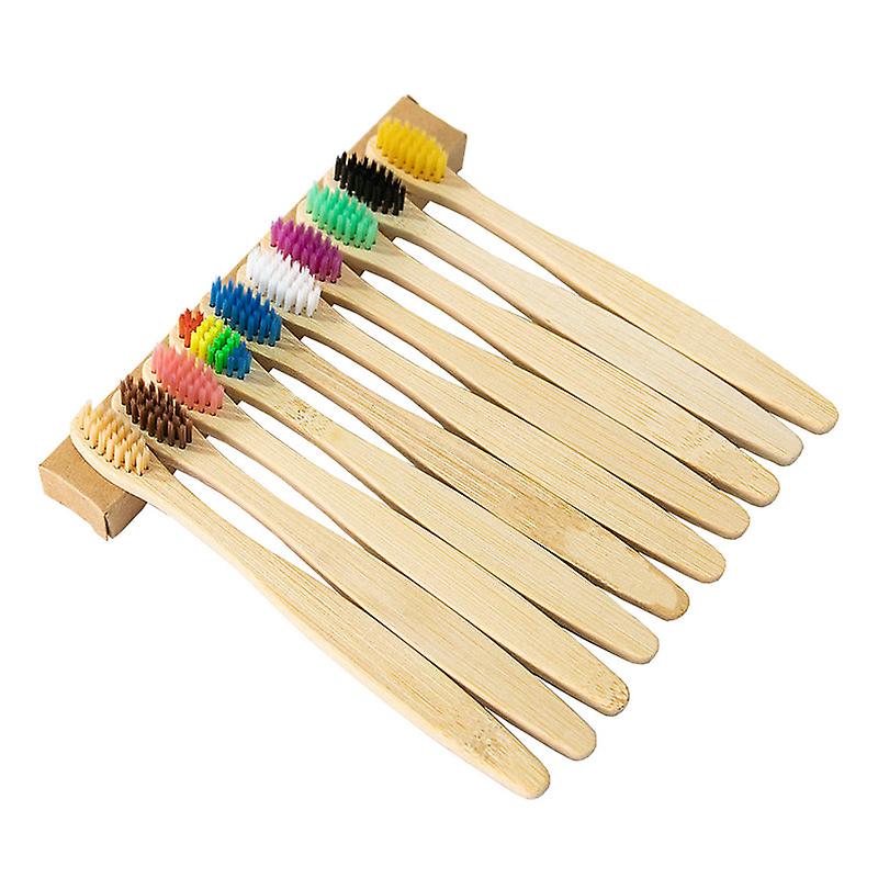 10/20/40Pcs Children's Colorful Toothbrush Natural Bamboo Tooth Brush Set Soft Bristle Charcoal Bamboo Toothbrushes Oral Care