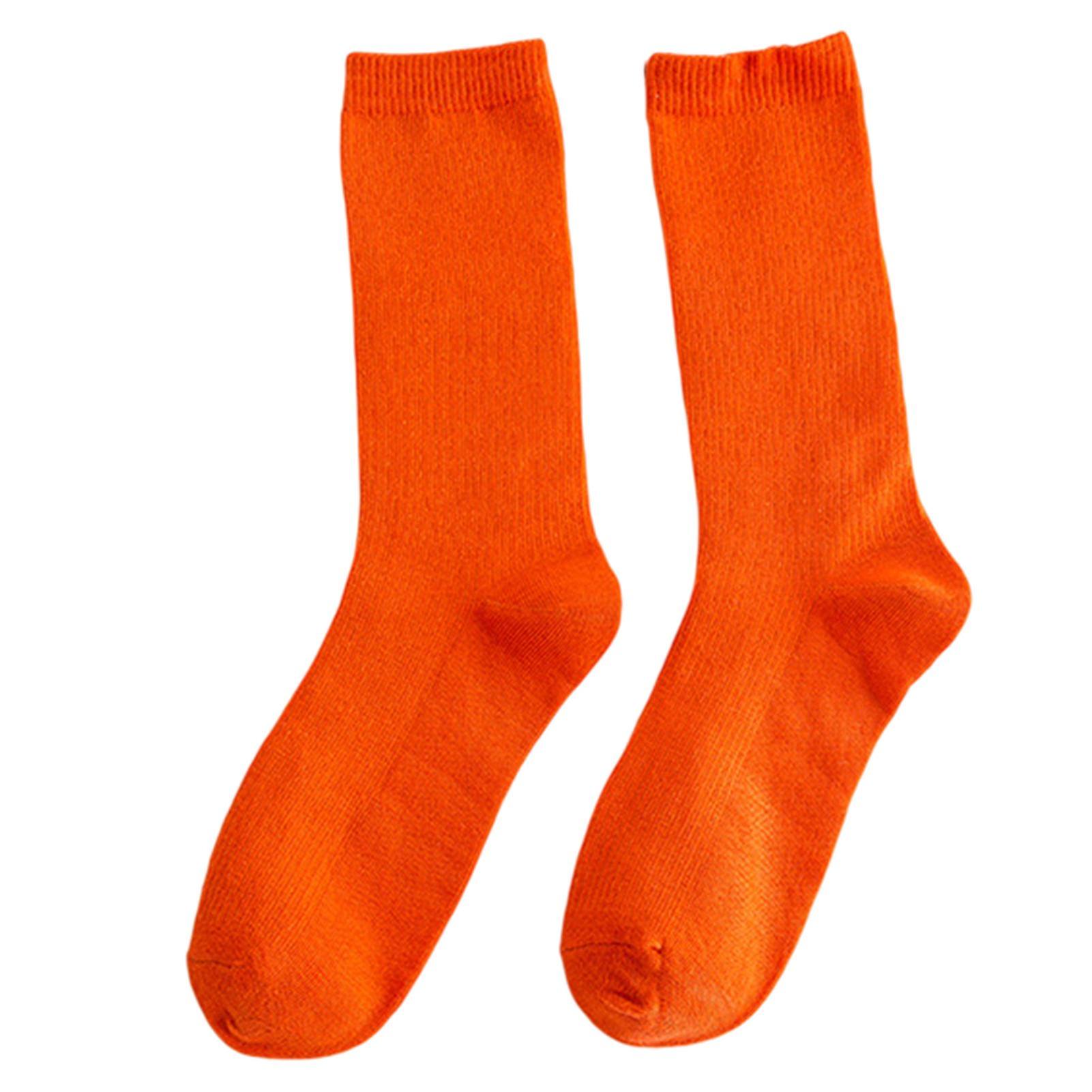 Colorful Socks Thin Cotton Socks Soft Breathable High Elastic Sock Compatible Adult Child Orange